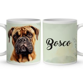 Névvel kérhető - Bullmasztiff portré mintás bögre