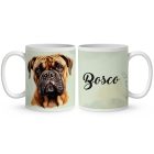 Névvel kérhető - Bullmasztiff portré mintás bögre