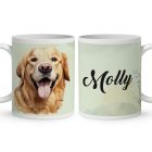 Névvel kérhető - Barna tacskó portré mintás egyedi bögre