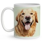 Névvel kérhető - Barna tacskó portré mintás egyedi bögre