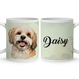 Névvel kérhető - Barna Havanese portré mintás bögre