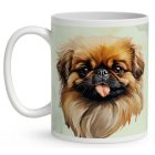 Névvel kérhető - Barna pekingi palotakutya portré mintás bögre