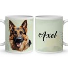 Névvel kérhető - Németjuhász portré mintás bögre