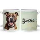 Névvel kérhető - Staffordshire terrier portré mintás bögre