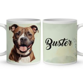   Névvel kérhető - Staffordshire terrier portré mintás bögre