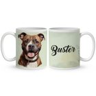 Névvel kérhető - Staffordshire terrier portré mintás bögre