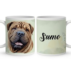Névvel kérhető - Sharpei portré mintás bögre