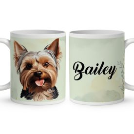 Névvel kérhető - Yorkshire terrier portré mintás bögre