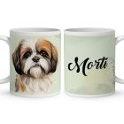Névvel kérhető - Barna Shih tzu portré mintás bögre