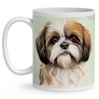 Névvel kérhető - Barna Shih tzu portré mintás bögre