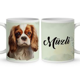   Névvel kérhető - Vörös Cavalier King Charles spániel portré mintás bögre