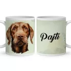 Névvel kérhető - Drótszőrű magyar vizsla portré mintás bögre