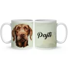 Névvel kérhető - Drótszőrű magyar vizsla portré mintás bögre