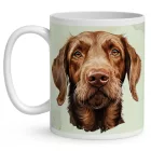 Névvel kérhető - Drótszőrű magyar vizsla portré mintás bögre