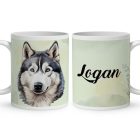 Névvel kérhető - Husky portré mintás bögre