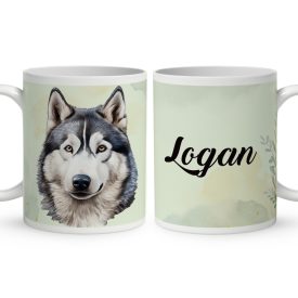 Névvel kérhető - Husky portré mintás bögre