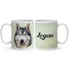 Névvel kérhető - Husky portré mintás bögre