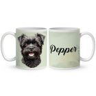 Névvel kérhető - Fekete Affenpinscher portré mintás bögre