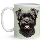Névvel kérhető - Fekete Affenpinscher portré mintás bögre