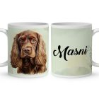 Névvel kérhető - Barna Amerikai cocker spániel portré mintás bögre