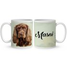 Névvel kérhető - Barna Amerikai cocker spániel portré mintás bögre