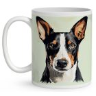 Névvel kérhető - Trikolor Basenji portré mintás bögre