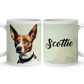 Névvel kérhető - Barna Basenji portré mintás bögre