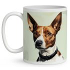 Névvel kérhető - Barna Basenji portré mintás bögre