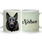 Névvel kérhető - Fekete németjuhász portré mintás bögre