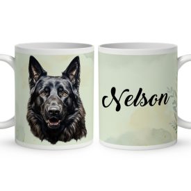   Névvel kérhető - Fekete németjuhász portré mintás bögre