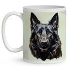 Névvel kérhető - Fekete németjuhász portré mintás bögre