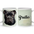 Névvel kérhető - Fekete Cane Corso portré mintás bögre