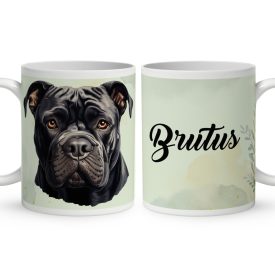 Névvel kérhető - Fekete Cane Corso portré mintás bögre