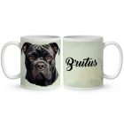 Névvel kérhető - Fekete Cane Corso portré mintás bögre