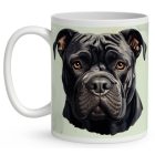 Névvel kérhető - Fekete Cane Corso portré mintás bögre