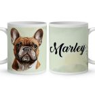 Névvel kérhető - Barna francia bulldog portré mintás bögre