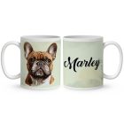 Névvel kérhető - Barna francia bulldog portré mintás bögre