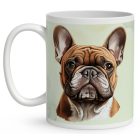 Névvel kérhető - Barna francia bulldog portré mintás bögre