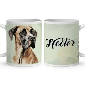   Névvel kérhető - Barna (dán) német dog portré mintás bögre