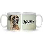 Névvel kérhető - Barna (dán) német dog portré mintás bögre