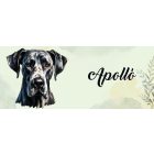 Névvel kérhető - Fekete (dán) német dog portré mintás bögre