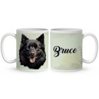 Névvel kérhető - Fekete Schipperke portré mintás bögre