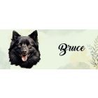 Névvel kérhető - Fekete Schipperke portré mintás bögre