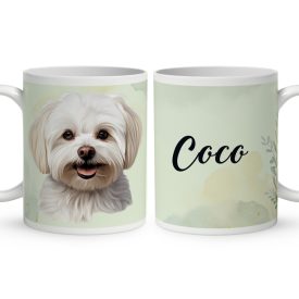   Névvel kérhető - Máltai selyemkutya portré mintás bögre