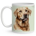 Névvel kérhető - Sárga Labrador Retriever portré mintás bögre