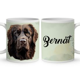   Névvel kérhető - Barna Újfundlandi portré mintás bögre