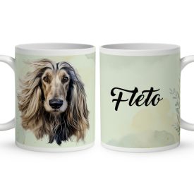   Névvel kérhető - Krémszínű Afgán agár portré mintás bögre