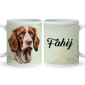 Névvel kérhető - Ír szetter portré mintás bögre