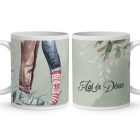 Névvel kérhető - Forró szívek, hideg lábak mintás bögre