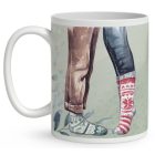 Névvel kérhető - Forró szívek, hideg lábak mintás bögre